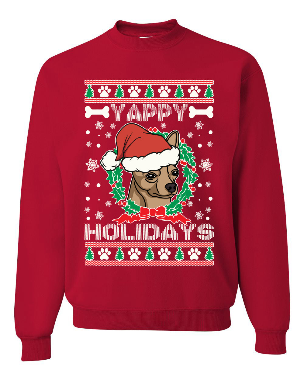 Yappy Holidays Christmas Unisex Crewneck Graphic Sweatshirt