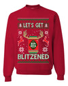 Let's Get Blitzened Rein Beer  Merry Ugly Christmas Sweater Unisex Crewneck Graphic Sweatshirt