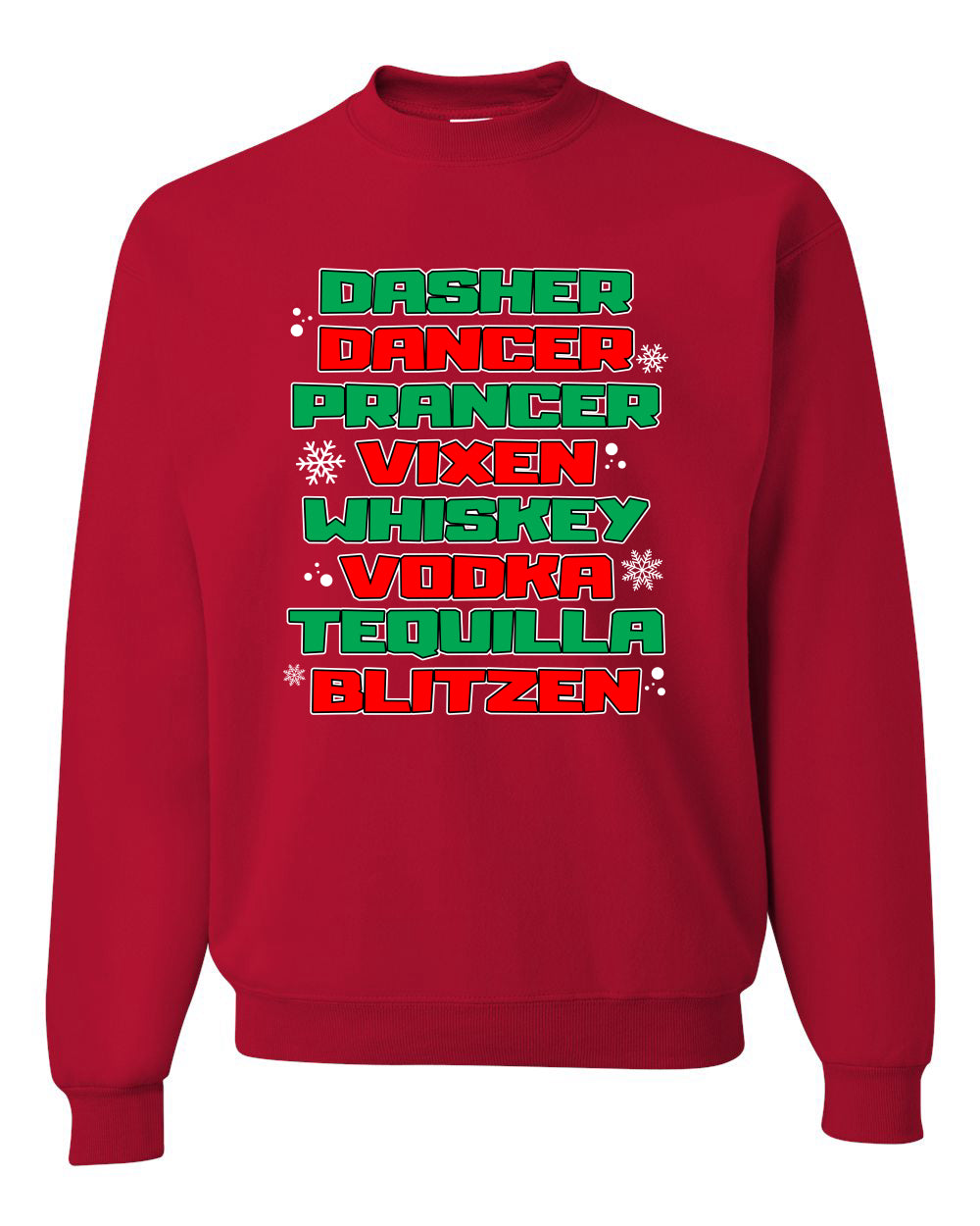 Drunken Reindeer Christmas Unisex Crewneck Graphic Sweatshirt