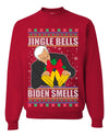 Jingle Bells Biden Smells Ugly Christmas Sweater Unisex Crewneck Graphic Sweatshirt