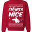 I'm With Nice Individual Couples Ugly Christmas Sweater Unisex Crewneck Graphic Sweatshirt
