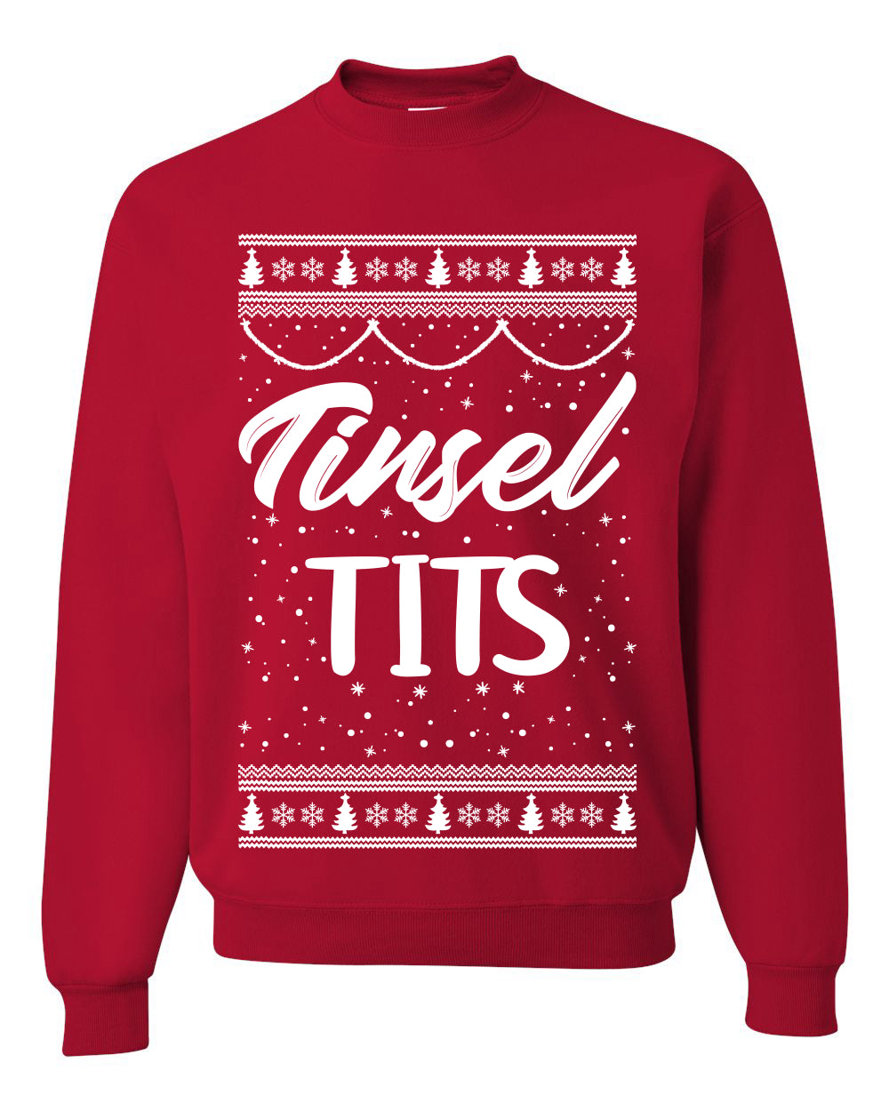 Tinsel Tits Individual Couples Ugly Christmas Sweater Unisex Crewneck Graphic Sweatshirt