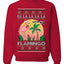 Fa La La La Mingo Pink Flamingo Santa Hat Lighting Trees Ugly Christmas Sweater Unisex Crewneck Graphic Sweatshirt