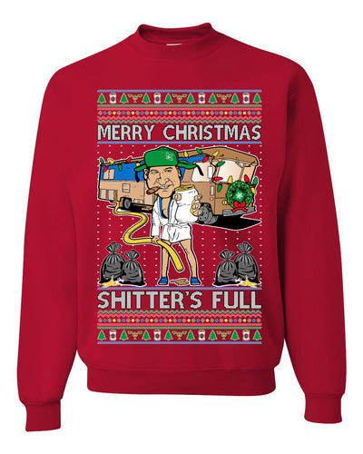 Merry Christmas Shitter's Full Ugly Christmas Sweater Unisex Crewneck Sweatshirt