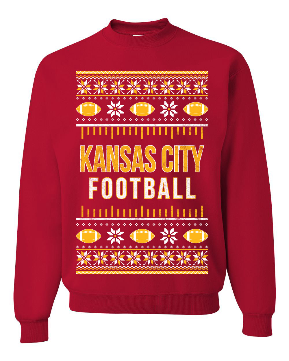 City of Kansas City KC American Football Fantasy Fan Ugly Christmas Sweater Unisex Crewneck Sweatshirt
