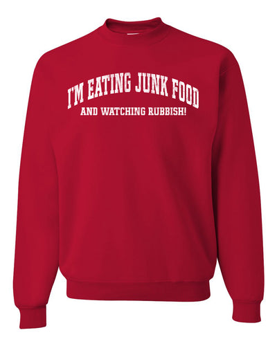 Vintage Movie Quote Eating Junk Food And Watching Rubbish Christmas Unisex Crewneck Sweatshirt