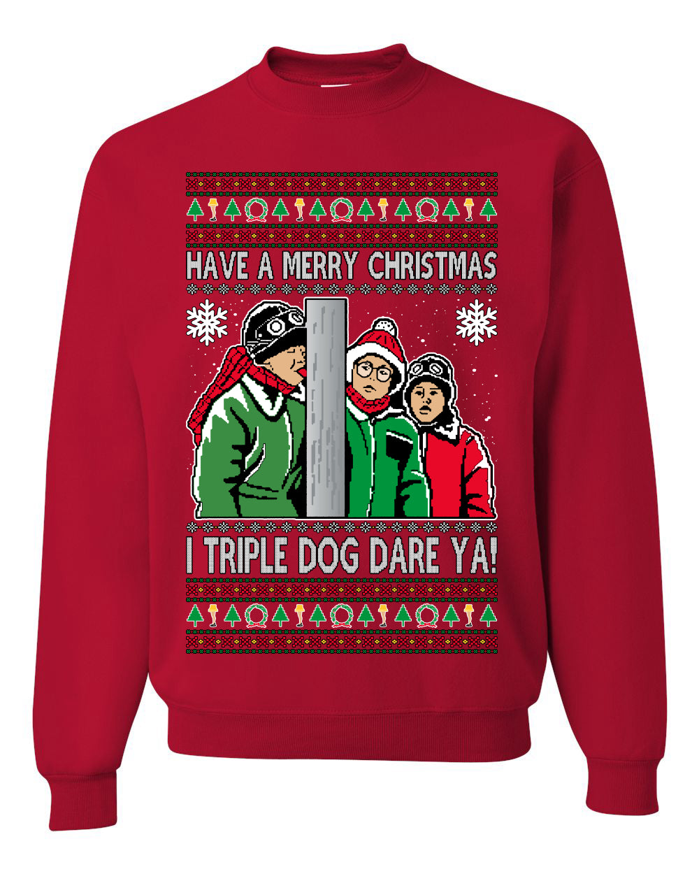 I Triple Dog Dare Ya Merry Story Ugly Christmas Sweater Unisex Crewneck Sweatshirt
