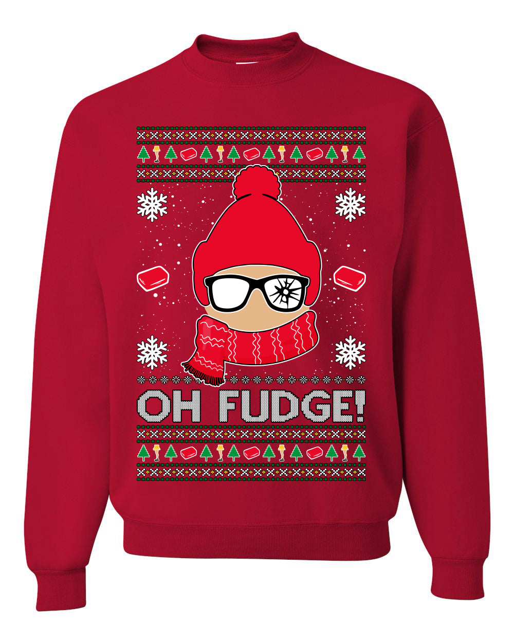Oh Fudge Funny Story Ugly Christmas Sweater Unisex Crewneck Sweatshirt