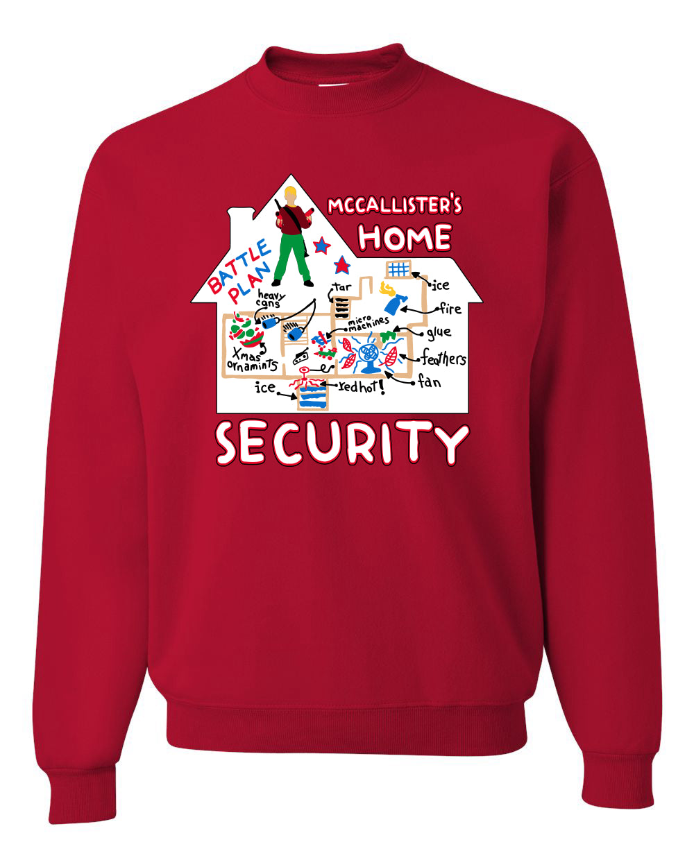McCallister's Home Security Battle Plans Alone Christmas Unisex Crewneck Sweatshirt