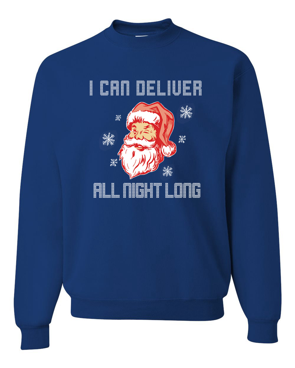 I Can Deliver All Night Long Santa Winking  Merry Christmas Unisex Crewneck Graphic Sweatshirt