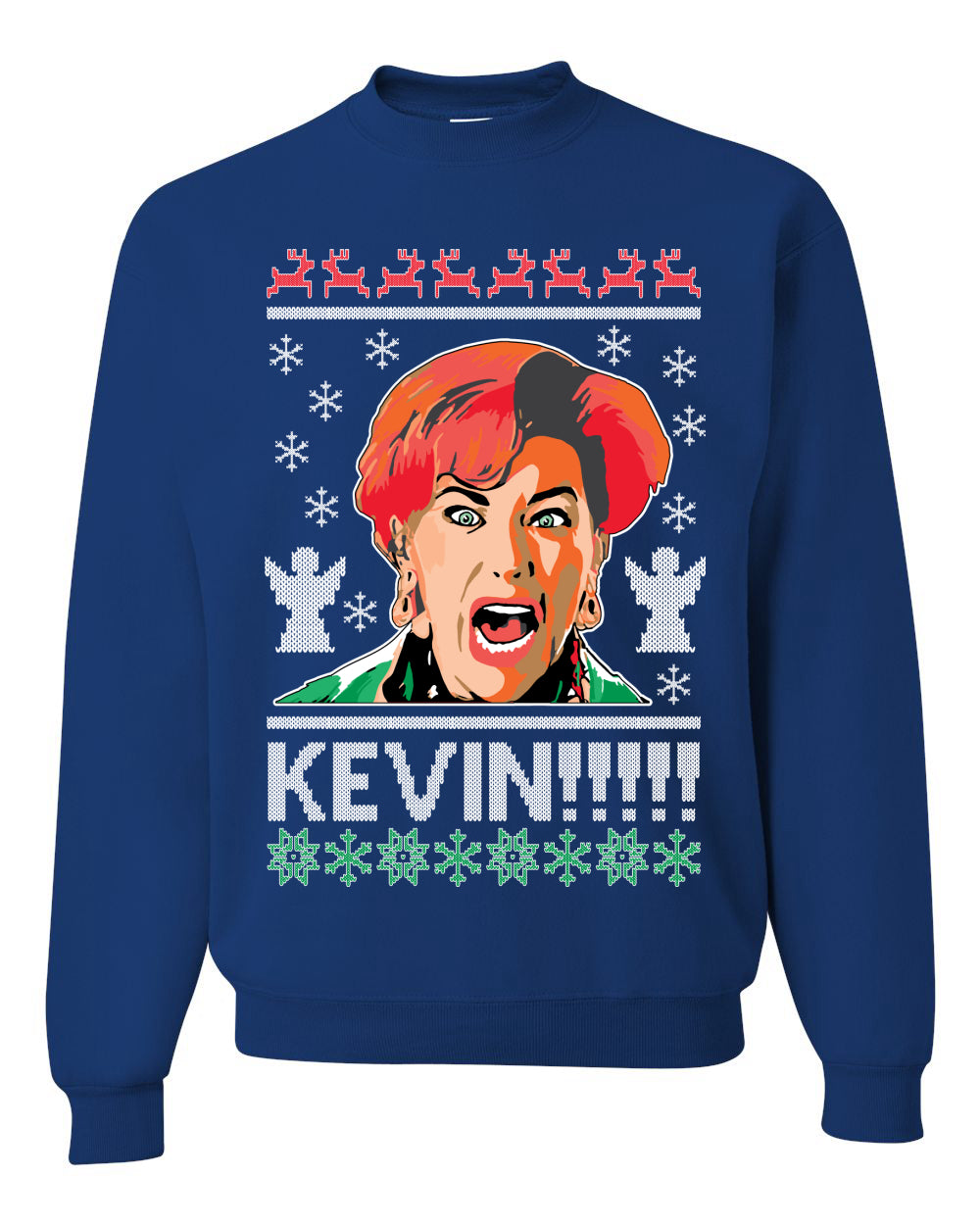 Kevin's Mom Screaming Kevin!  Ugly Christmas Sweater Unisex Crewneck Sweatshirt