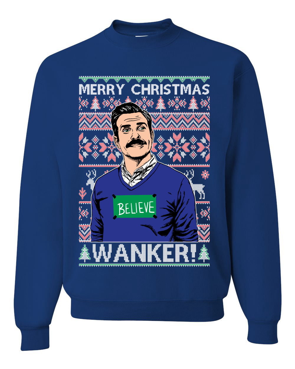 Merry Christmas Wanker  Ugly Christmas Sweater Unisex Crewneck Sweatshirt