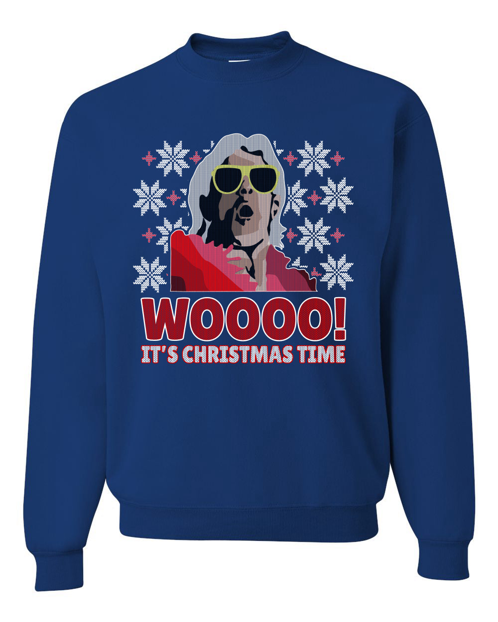 Woooo! It's Christmas Time Ugly Christmas Sweater Unisex Crewneck Sweatshirt
