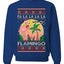 Fa La La La Mingo Pink Flamingo Santa Hat Lighting Trees Ugly Christmas Sweater Unisex Crewneck Graphic Sweatshirt