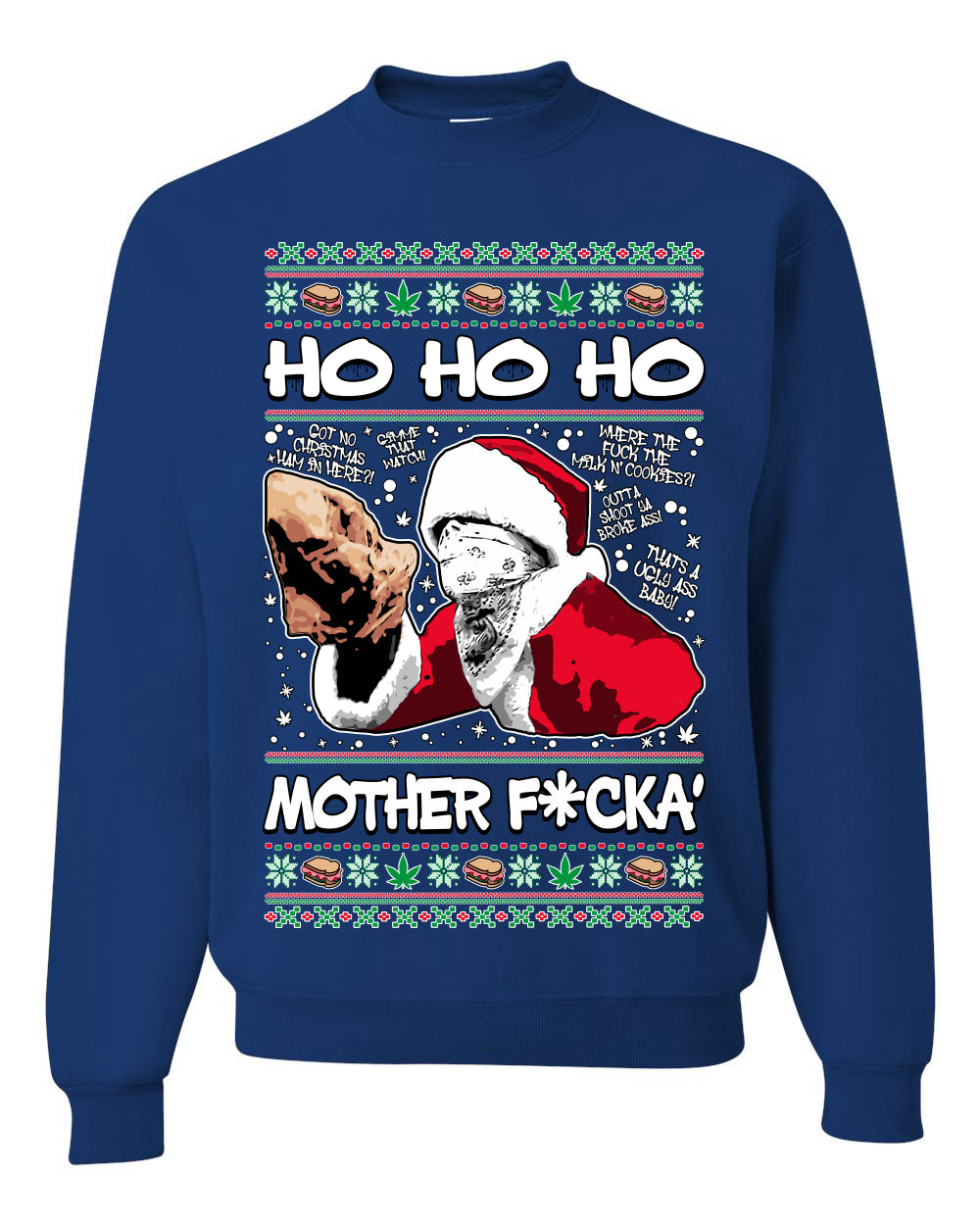 Friday Hood Santa Ugly Christmas Sweater Unisex Crewneck Sweatshirt