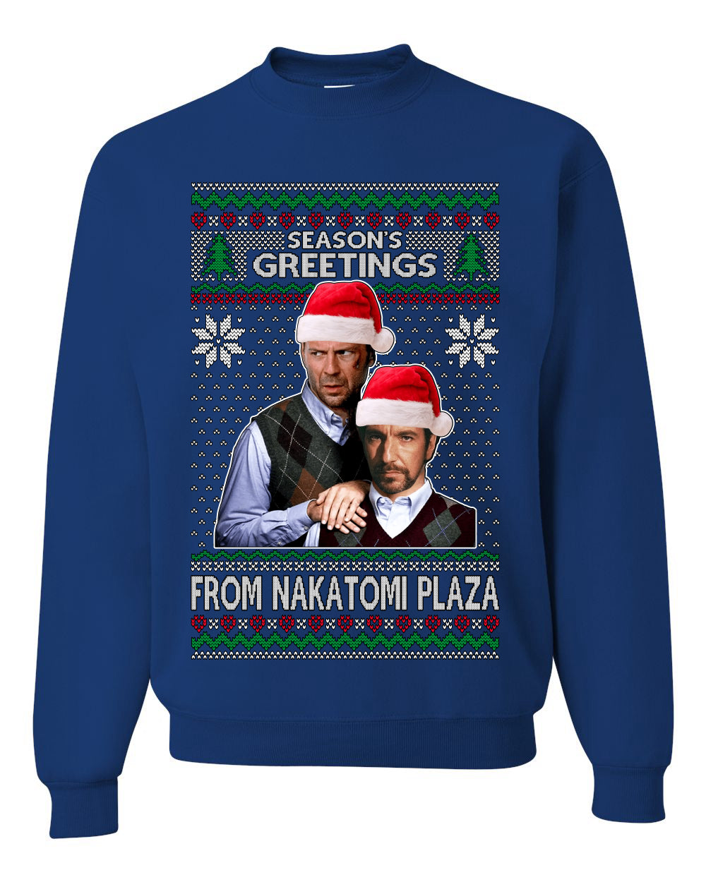 Season's Greeting From Nakatomi Plaza Ugly Christmas Sweater Unisex Crewneck Sweatshirt