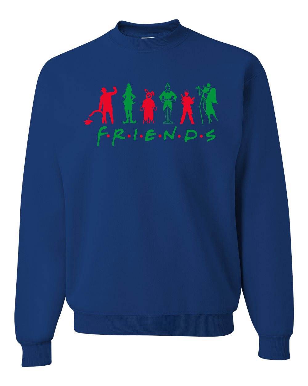 Iconic Holiday Movie Characters Friends Parody Red Green Ugly Christmas Sweater Unisex Crewneck Sweatshirt