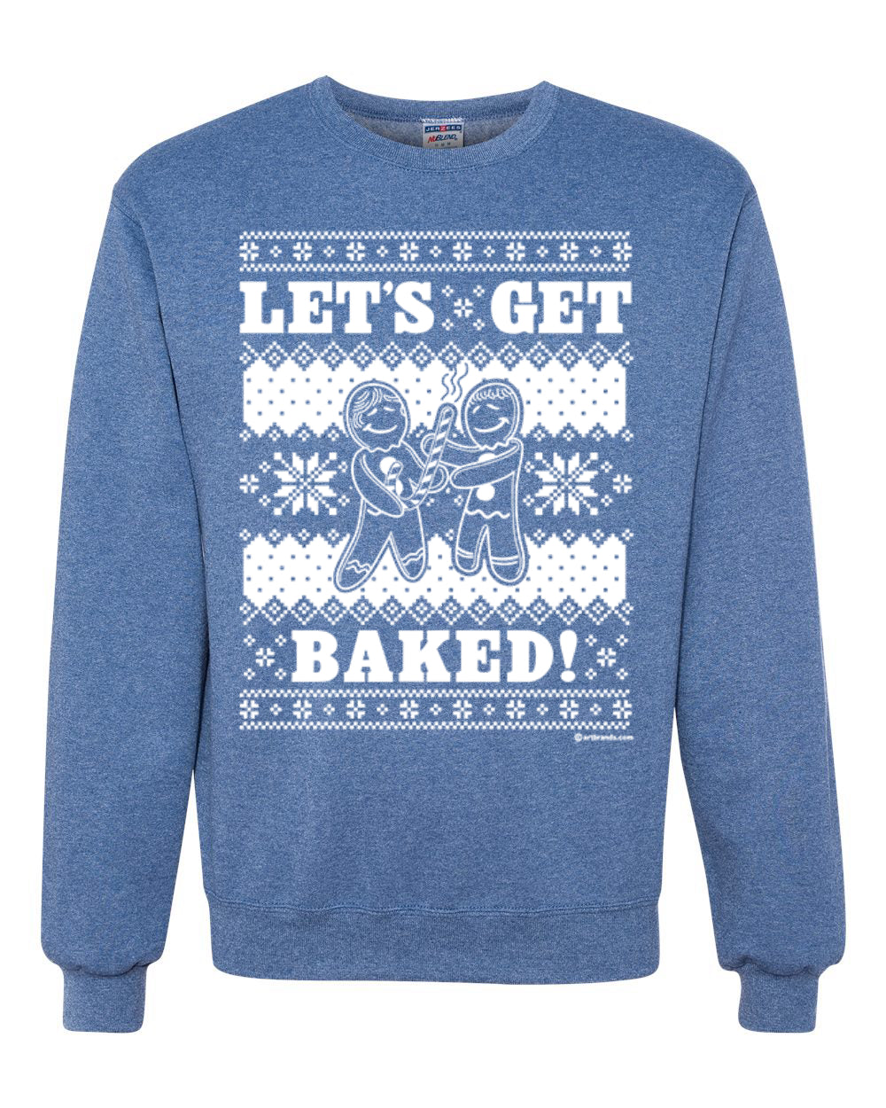 Let's Get Baked | Holiday Ginger Bread Design Merry Ugly Christmas Sweater Unisex Crewneck Graphic Sweatshirt