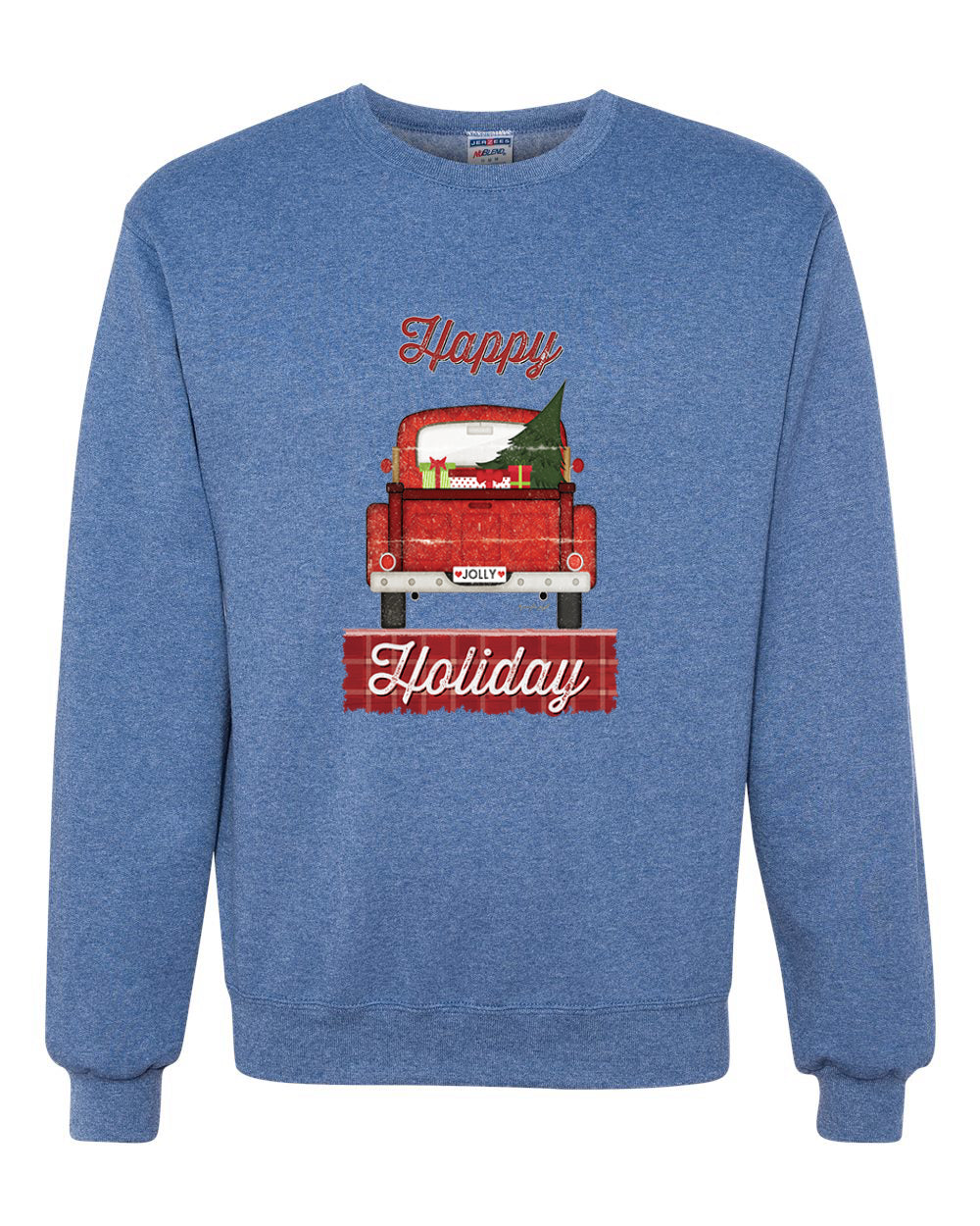 Happy Holiday Jolly Red Pick Up Merry Christmas Unisex Crewneck Graphic Sweatshirt