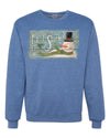Let it Snow Green Scarf Snowman Merry Christmas Unisex Crewneck Graphic Sweatshirt