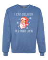 I Can Deliver All Night Long Santa Winking  Merry Christmas Unisex Crewneck Graphic Sweatshirt