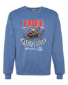 Free Sleigh Rides Warm Blankets & Hot Cocoa  Merry Christmas Unisex Crewneck Graphic Sweatshirt