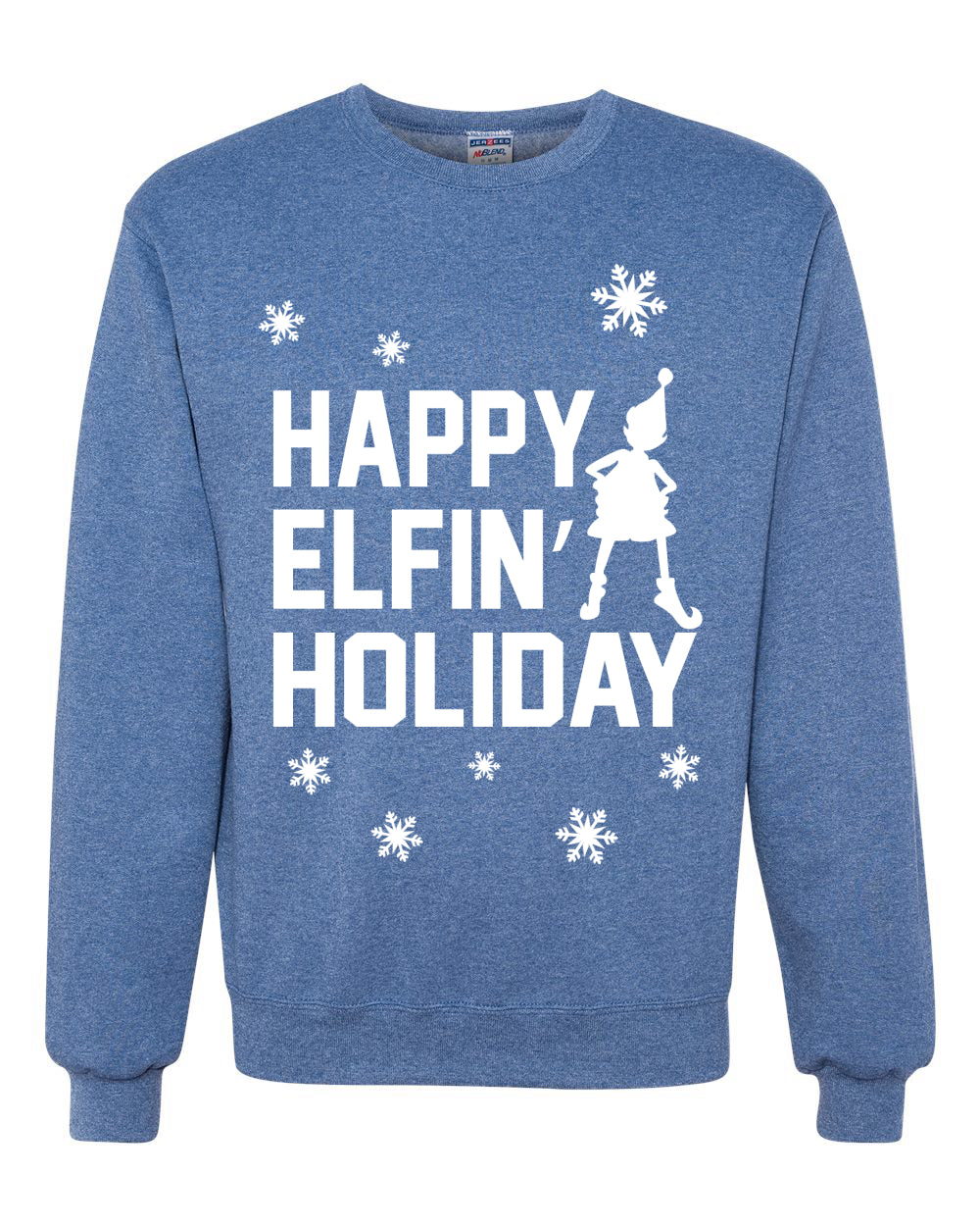 Happy Elfin Holiday Merry Ugly Christmas Sweater Unisex Crewneck Graphic Sweatshirt