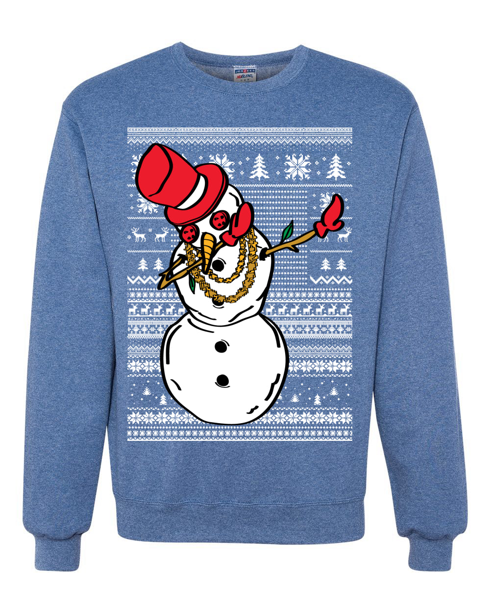 Dabbing Snowman Merry Ugly Christmas Sweater Unisex Crewneck Graphic Sweatshirt