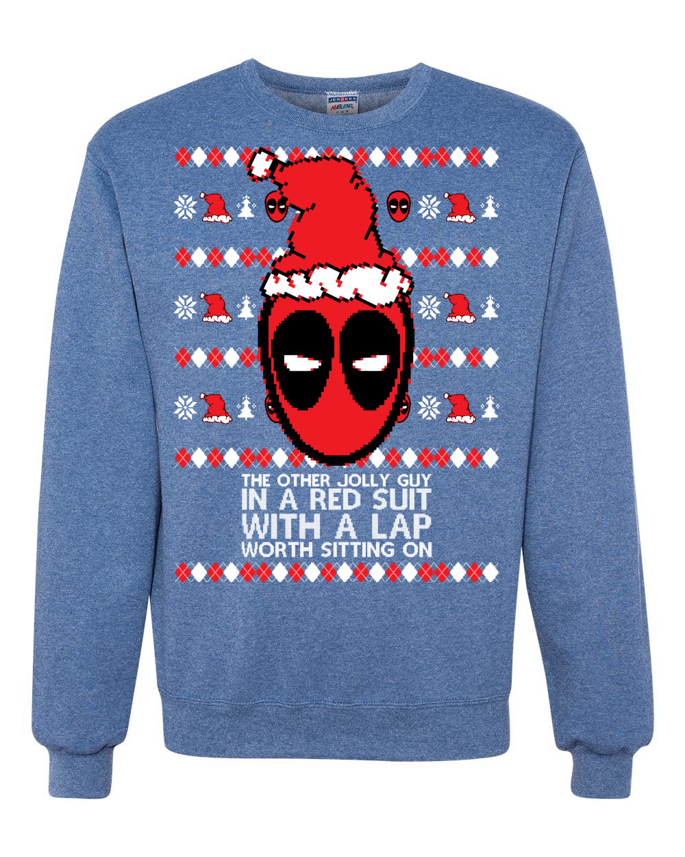 Lap Worth Sitting On Deadpool Christmas Ugly Christmas Sweater Unisex Crewneck Graphic Sweatshirt