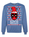 Lap Worth Sitting On Deadpool Christmas Ugly Christmas Sweater Unisex Crewneck Graphic Sweatshirt