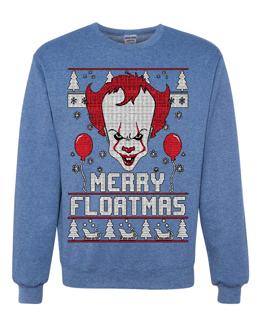 Merry Floatmas IT Clown Merry Ugly Christmas Sweater Unisex Crewneck Graphic Sweatshirt