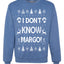 I Don't Know Margo Merry Ugly Christmas Sweater Unisex Crewneck Graphic Sweatshirt