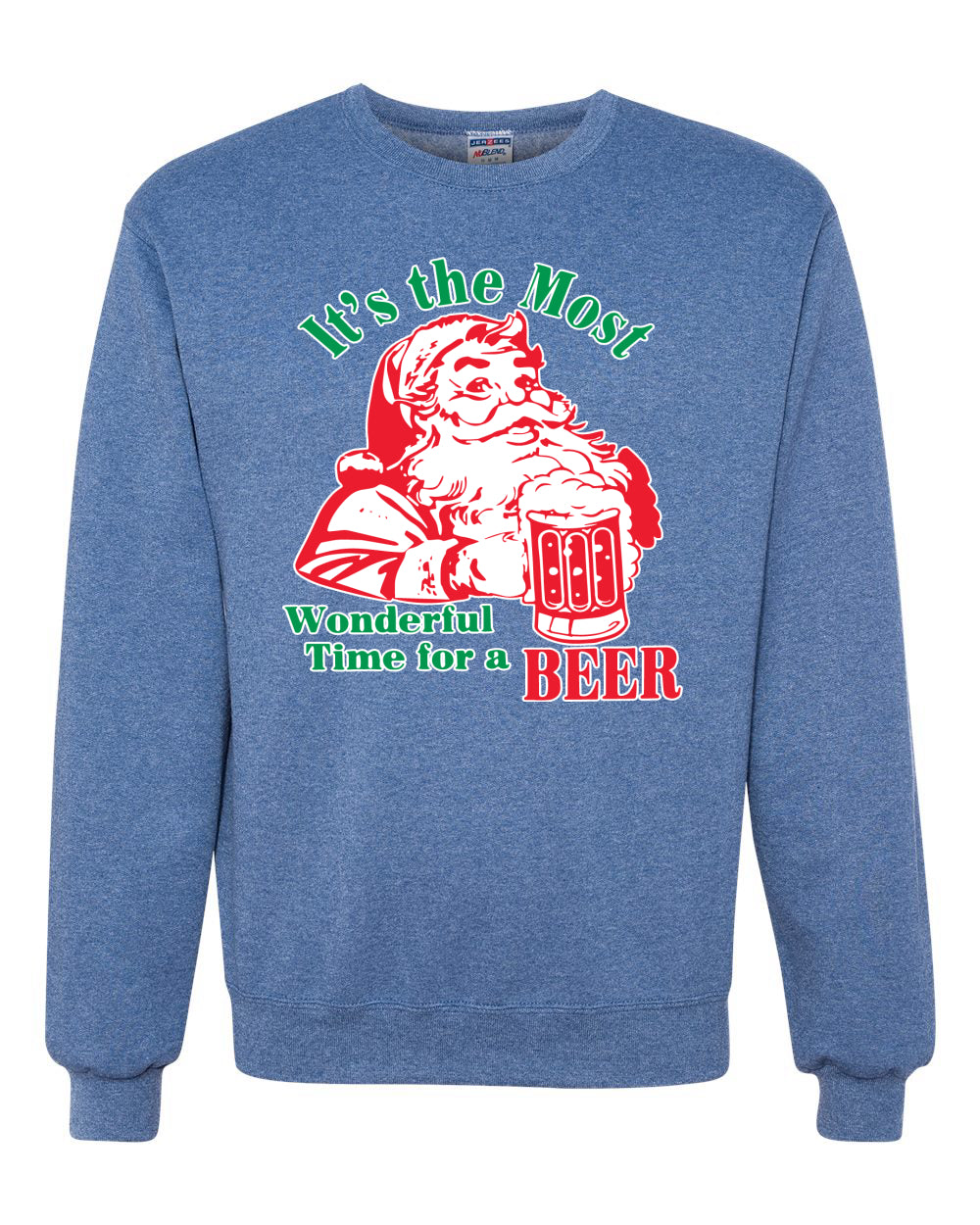 It is The Most Wonderful Time for a Beer Merry Christmas Unisex Crewneck Graphic Sweatshirt