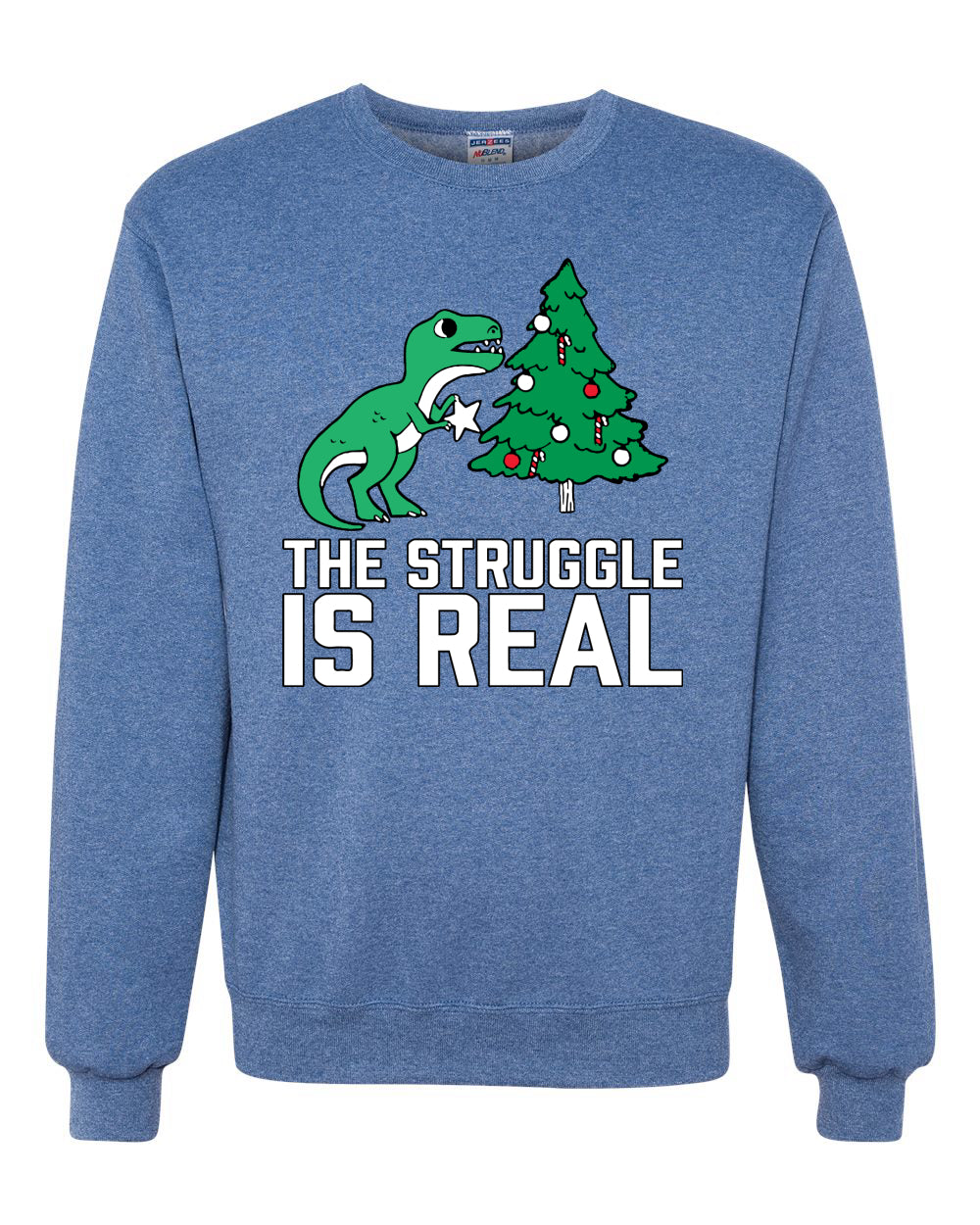 Merry Christmas Trex The Struggle is Real Merry Christmas Unisex Crewneck Graphic Sweatshirt