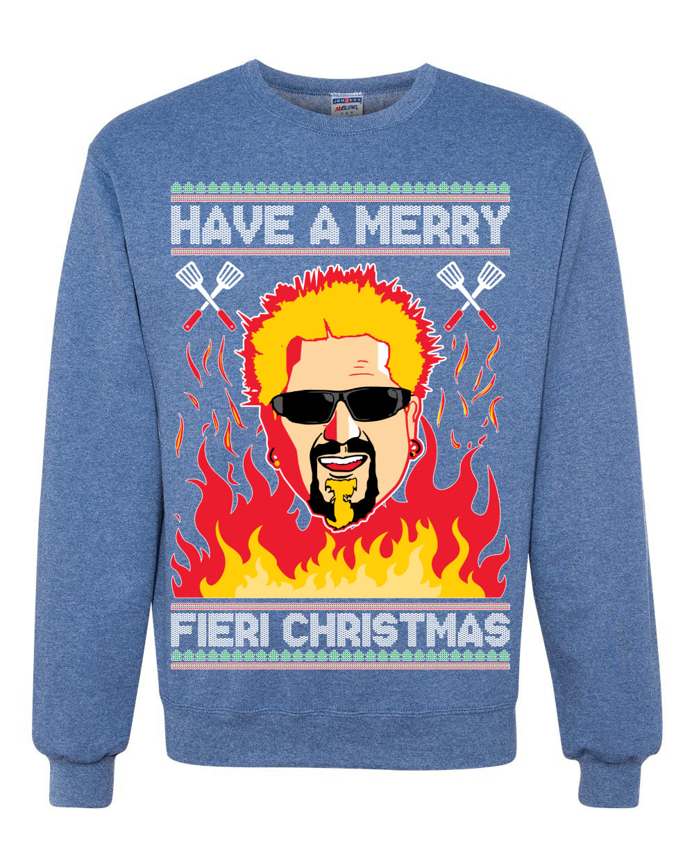 Have A Merry Fieri Christmas  Ugly Christmas Sweater Unisex Crewneck Graphic Sweatshirt