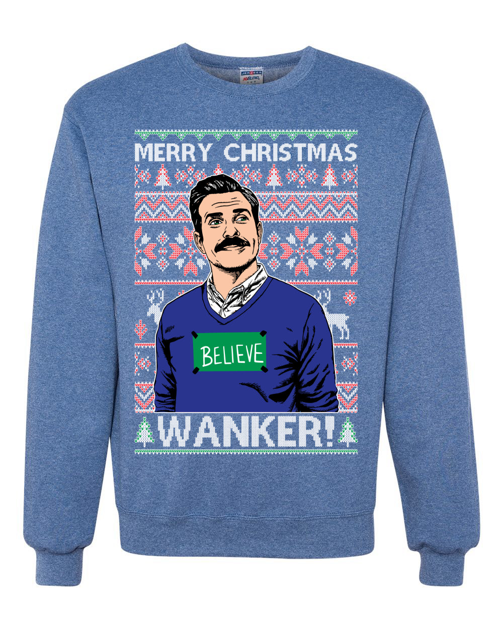 Merry Christmas Wanker  Ugly Christmas Sweater Unisex Crewneck Sweatshirt