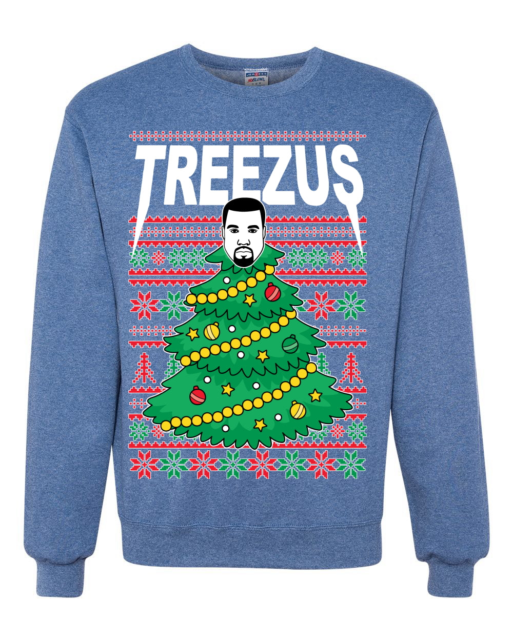 Treezus Ye Funny Xmas Ugly Christmas Sweater Unisex Crewneck Graphic Sweatshirt