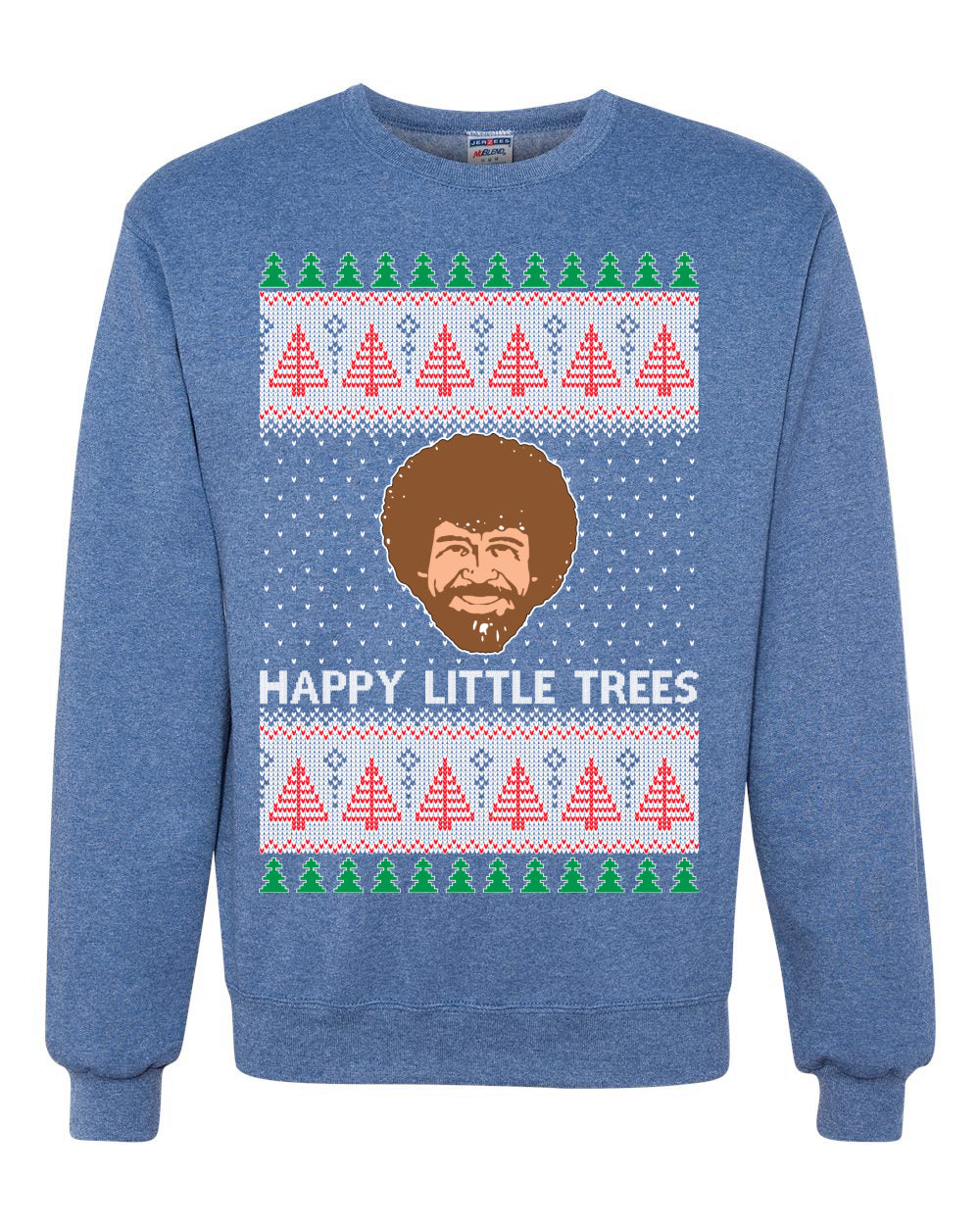 Happy Little Trees  Ugly Christmas Sweater Unisex Crewneck Sweatshirt