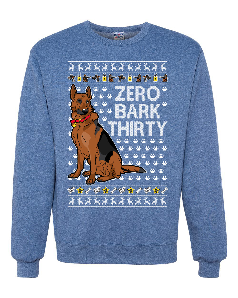 Zero Bark Thirty Funny Dog Xmas Merry Ugly Christmas Sweater Unisex Crewneck Graphic Sweatshirt