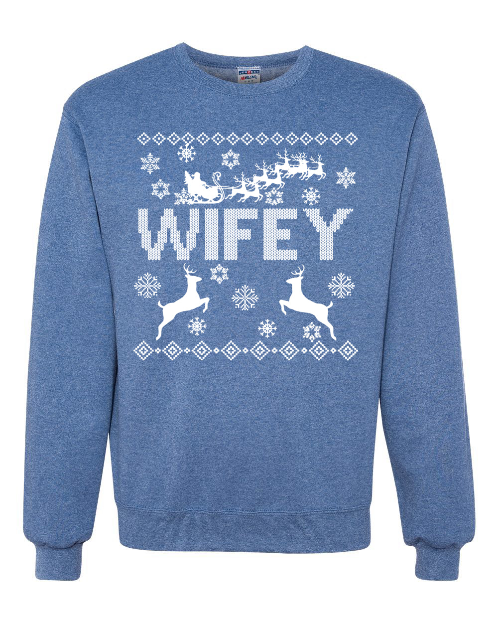 Christmas Wifey Love Merry Ugly Christmas Sweater Unisex Crewneck Graphic Sweatshirt