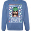 Smells Like Christmas Spirit Merry Ugly Christmas Sweater Unisex Crewneck Graphic Sweatshirt