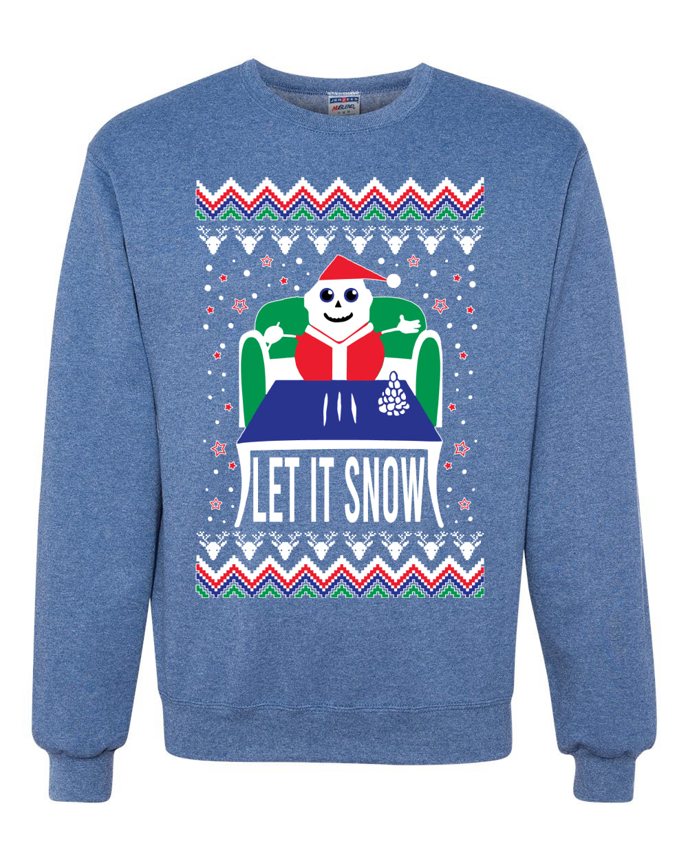 Let It Snow Cocaine Santa Merry Ugly Christmas Sweater Unisex Crewneck Graphic Sweatshirt