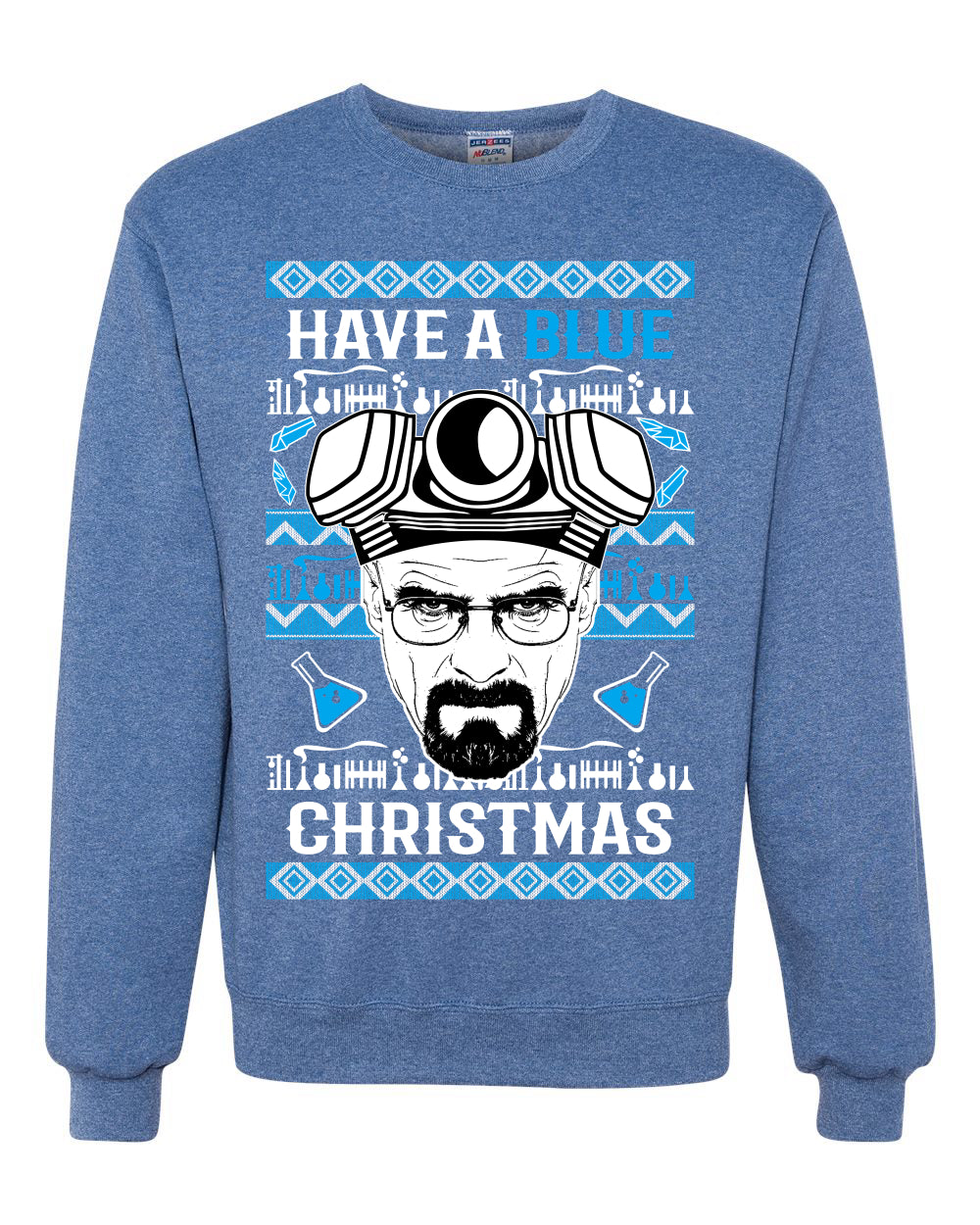 Have a Blue Christmas Walter Breaking TV Christmas Ugly Christmas Sweater Unisex Crewneck Graphic Sweatshirt