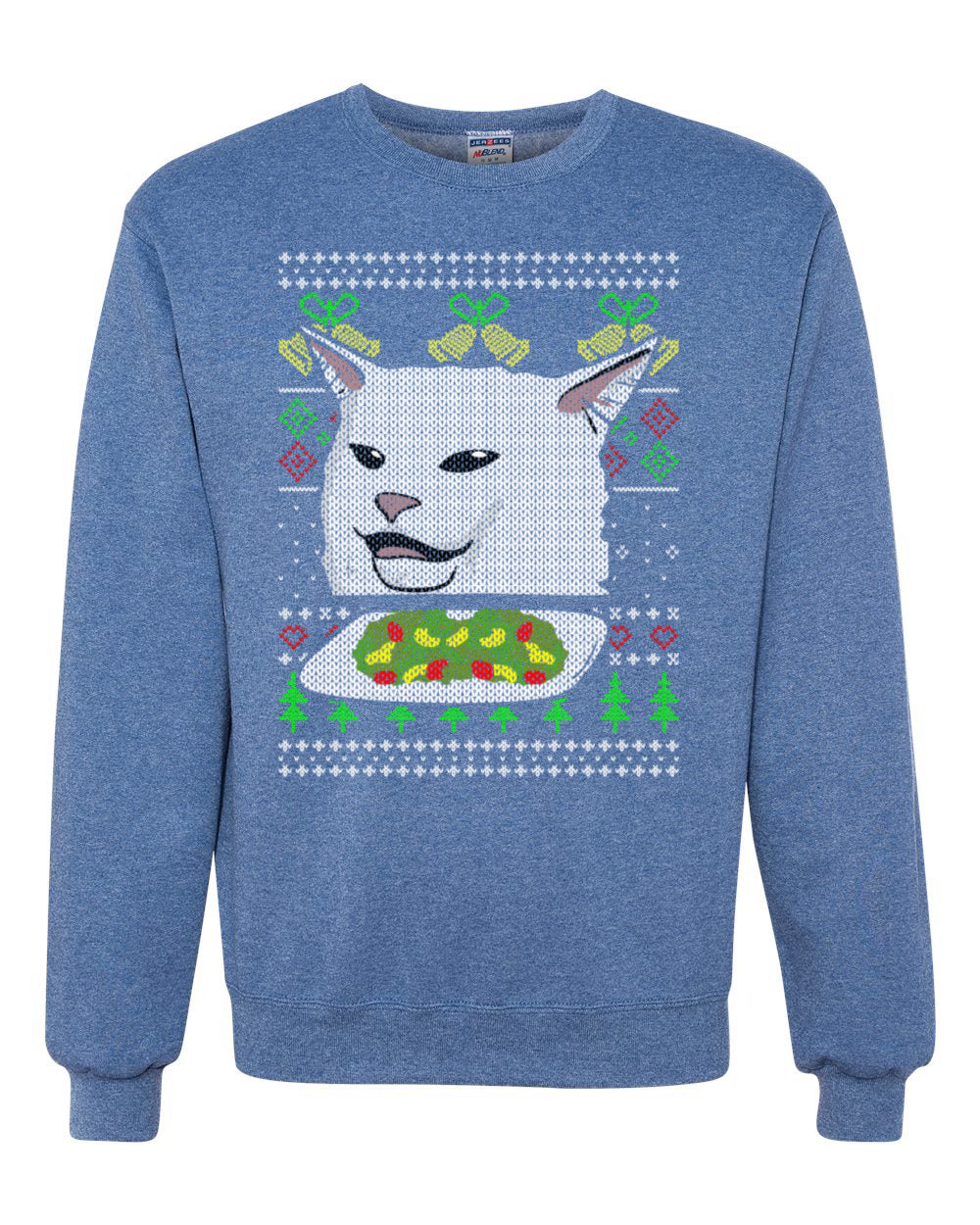 Women Yelling At Cat Meme Funny Twitter Tik Tok 2019  Ugly Christmas Sweater Unisex Crewneck Sweatshirt