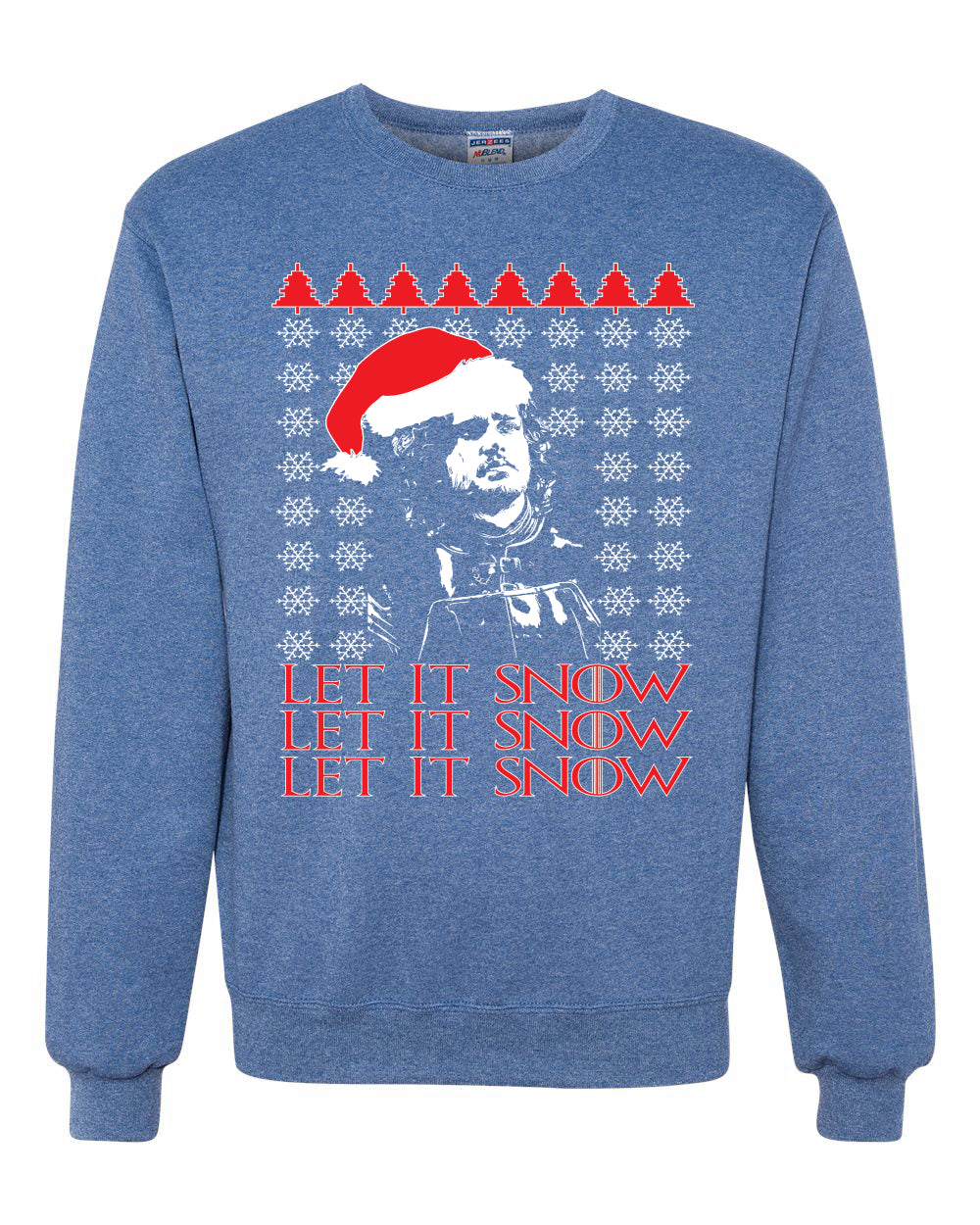 Let It Snow X3 Jon Snow Santa GoT Thrones Merry Ugly Christmas Sweater Unisex Crewneck Graphic Sweatshirt