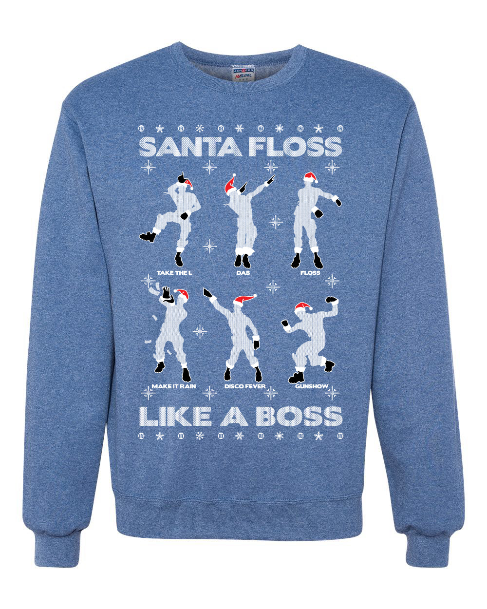 Santa Floss Like a Boss Dance Moves Merry Ugly Christmas Sweater Unisex Crewneck Graphic Sweatshirt