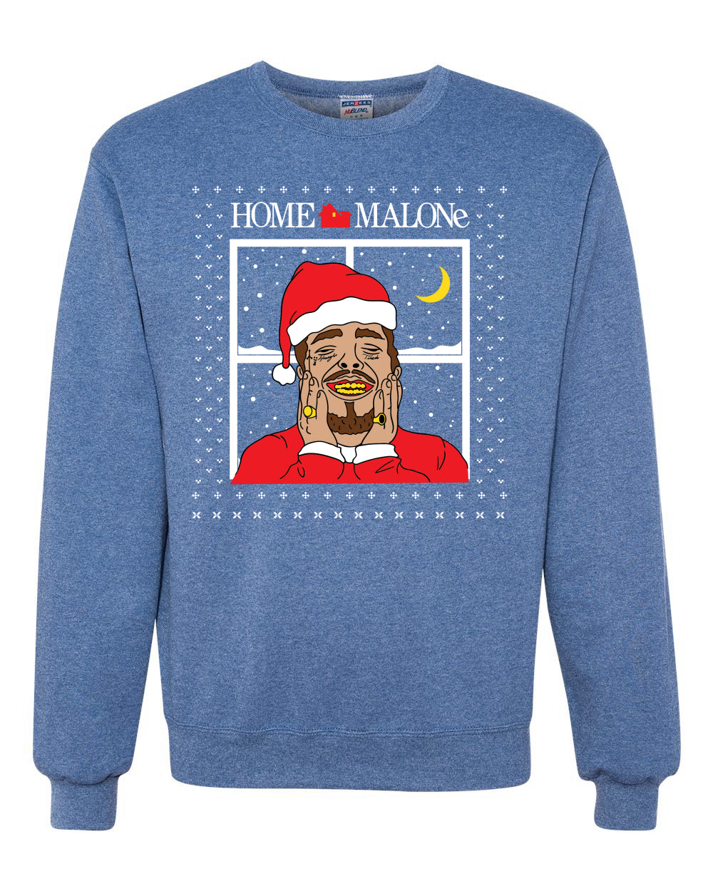 Home Malone White Ugly Christmas Sweater Unisex Crewneck Sweatshirt