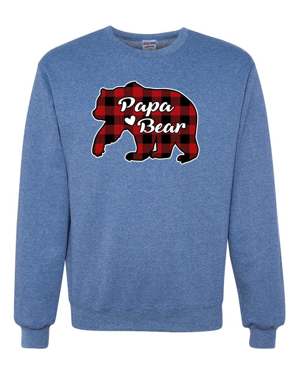Papa Bear Cool Plaid Matching Design Merry Christmas Unisex Crewneck Graphic Sweatshirt