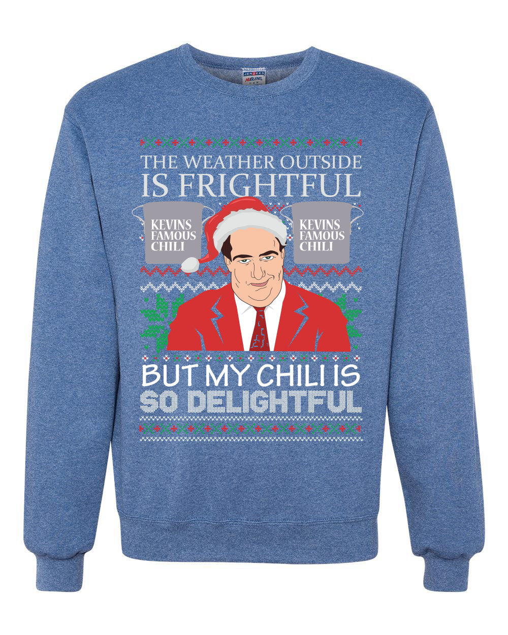 Kevin's Famous Chili is So Delightful Xmas Merry Ugly Christmas Sweater Unisex Crewneck Graphic Sweatshirt