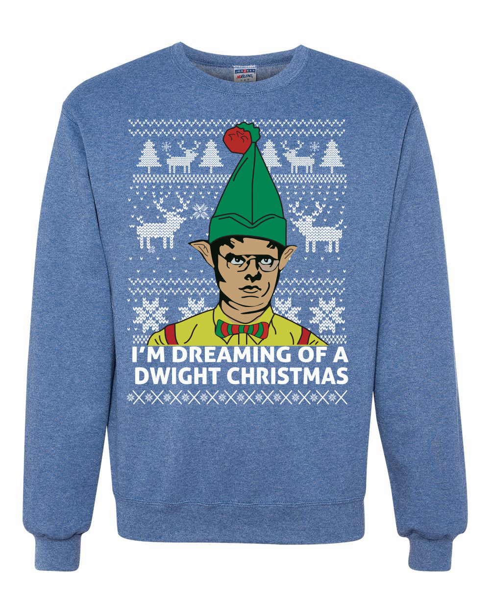 I'm Dreaming of a Dwight Christmas The Office Schrute Funny Ugly Christmas Sweater Unisex Crewneck Graphic Sweatshirt